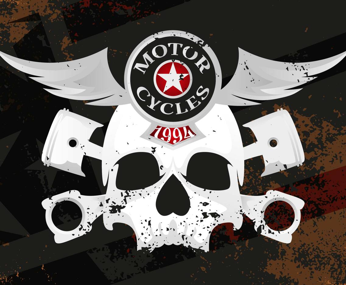 Vintage Motorcycle Emblem Retro Grunge Background Vector