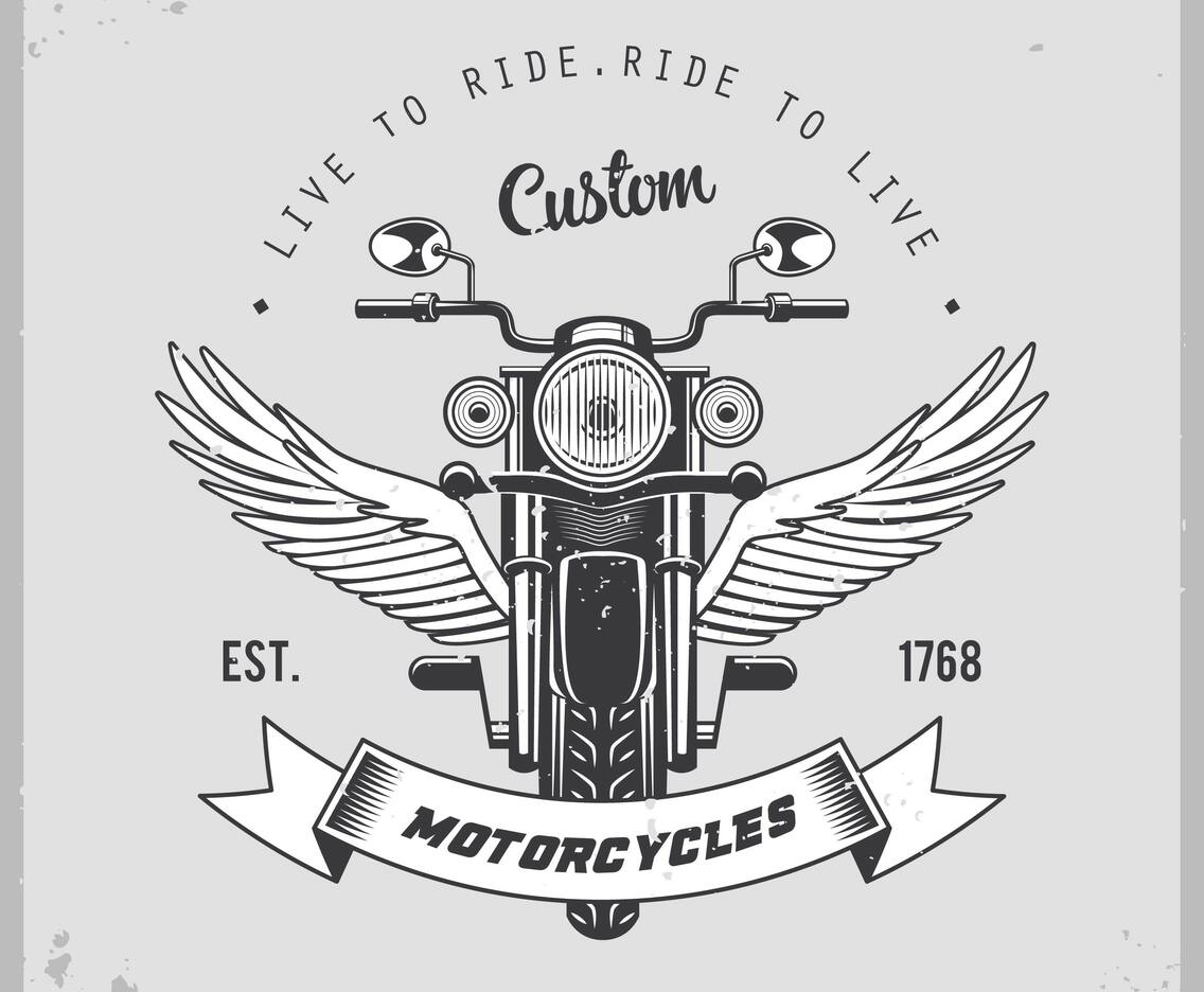 Vintage Motorcycle Emblem Vector