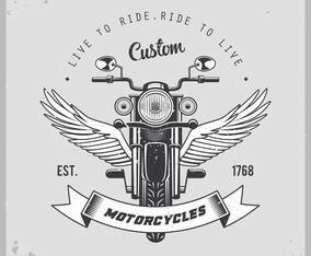 Vintage Motorcycle Emblem Vector