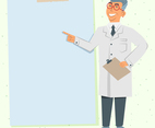 Man Doctor In White Uniform With A Blank Board For Your Text Illustration