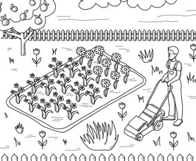 Black  White Background Of A Farmer