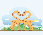 Cute Giraffe In Love