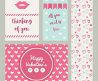 Set Of Pink And Blue Valentine Cards