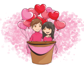 Creatures In Love Vector Illustration