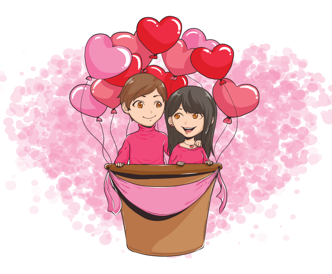 Creatures In Love Vector Illustration