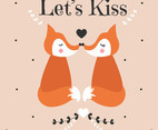 Let’s Kiss Valentine Card Vector