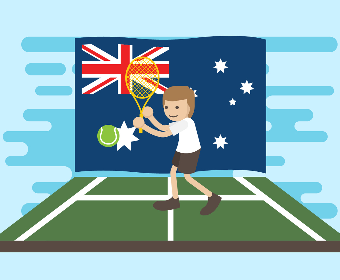 Free Australian Tennis Vector Illustration
