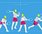 Australian Tennis Logo Mascot Vector Flat Illustration