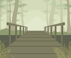 Old Wooden Bridge In The Bayou Free Vector