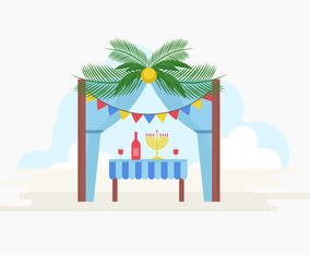 Free Decorative Sukkah Vector Illustration