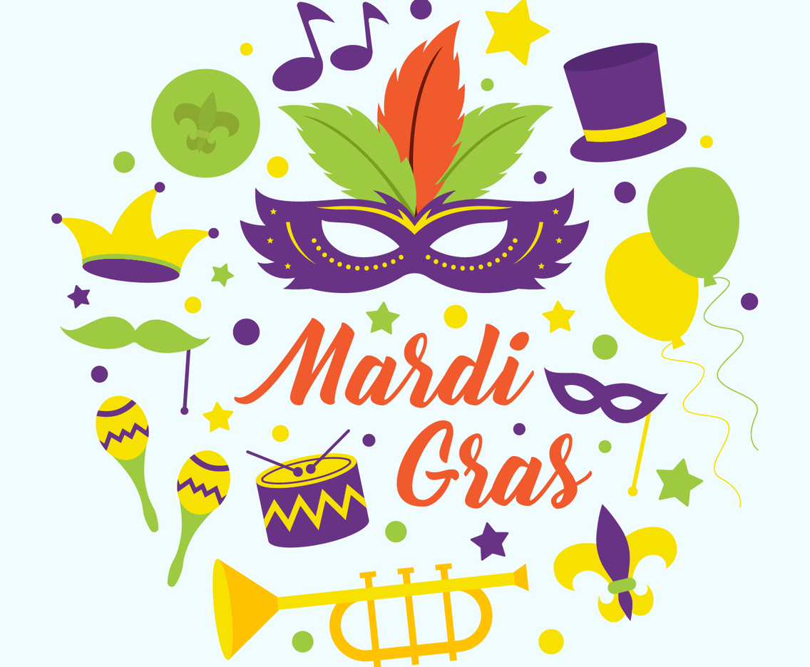 Mardi Gras Parade Vector Illustration