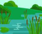 Marsh Scene Illustration Vector