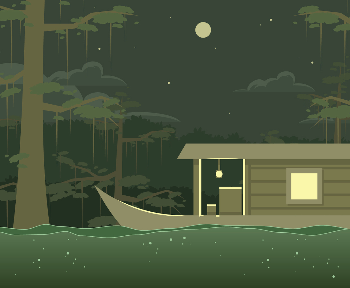 Wooden Boat Trough The Bayou Vector