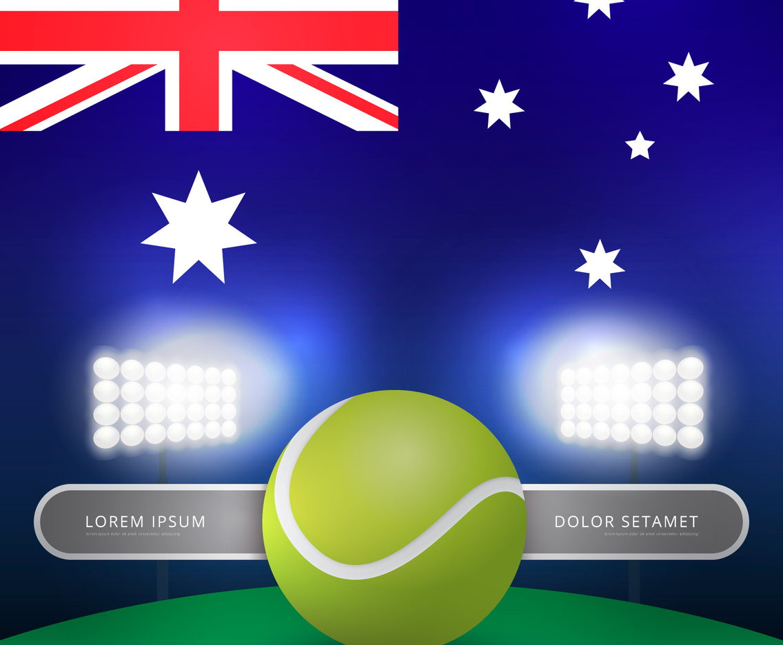 Australian Tennis Championship Arcade Illustration