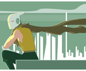 Hero From Future Vector