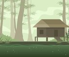 Old House In The Bayou Free Vector