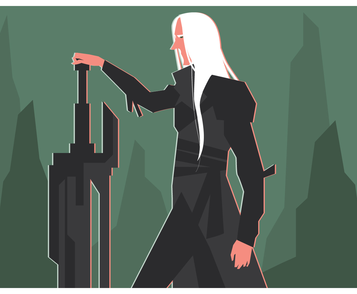 Big Sword Hero Vector