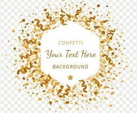 Gold Confetti Transparency Background