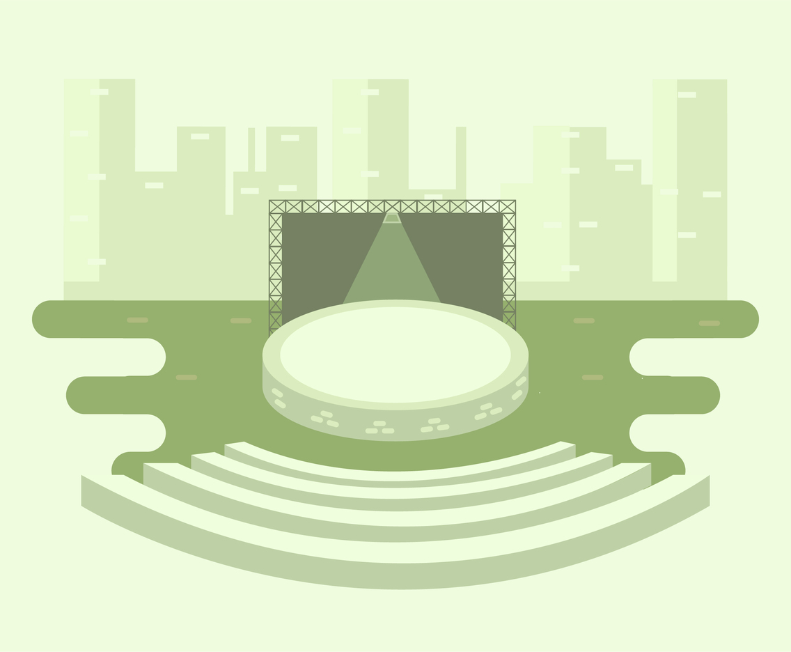 A Stage With City Background
