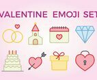 Valentine Emoji Set Vector