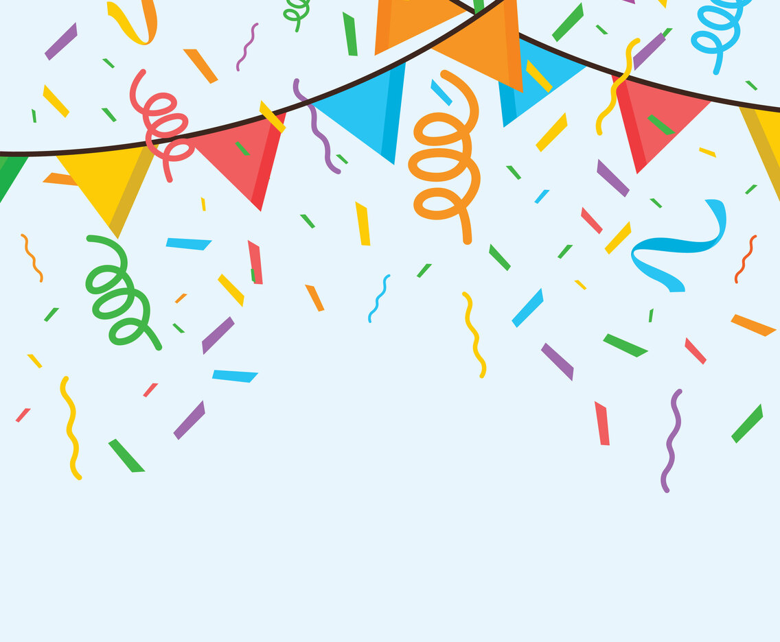 Colorful Serpentine And Confetti Background Vector