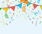 Colorful Serpentine And Confetti Background Vector