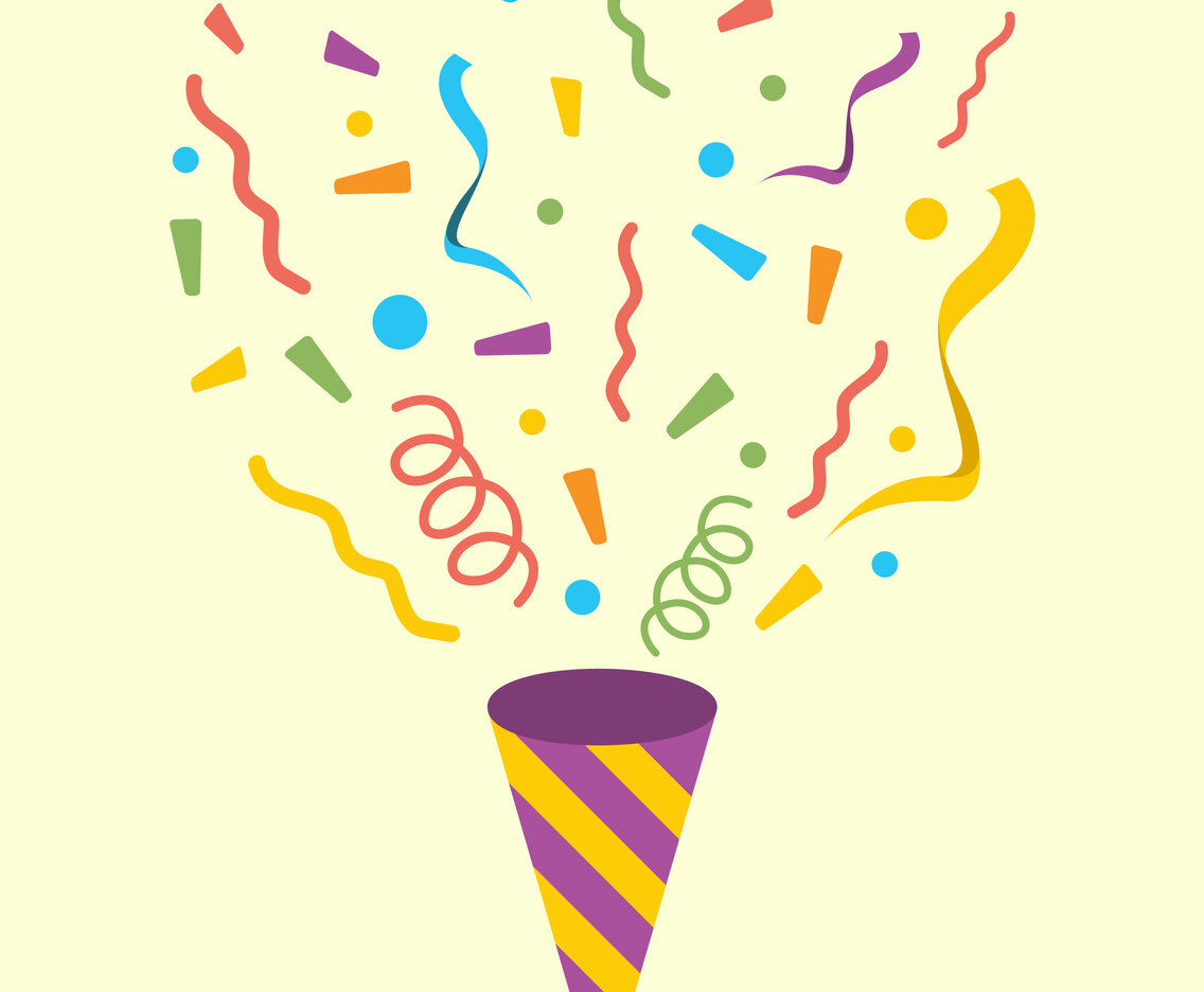 Colorful Serpentine And Confetti Background Vector