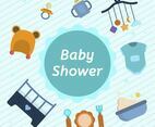 Flat Baby Shower Vector Illustration