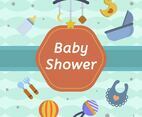 Flat Baby Shower Vector Illustration