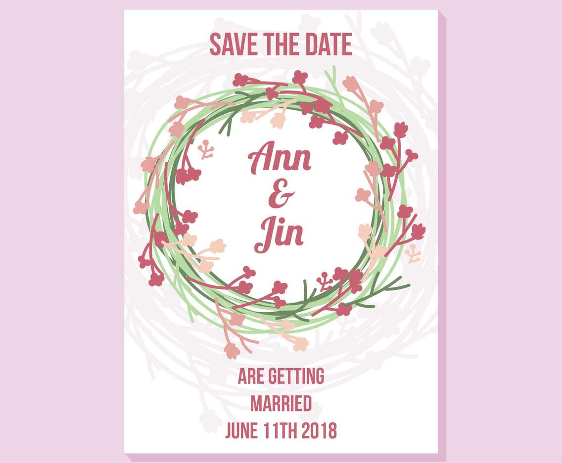 Wedding Invitation Hand Drawn