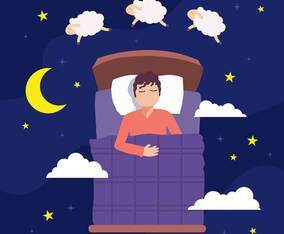 Bedtime Jumping Sheep Illustration