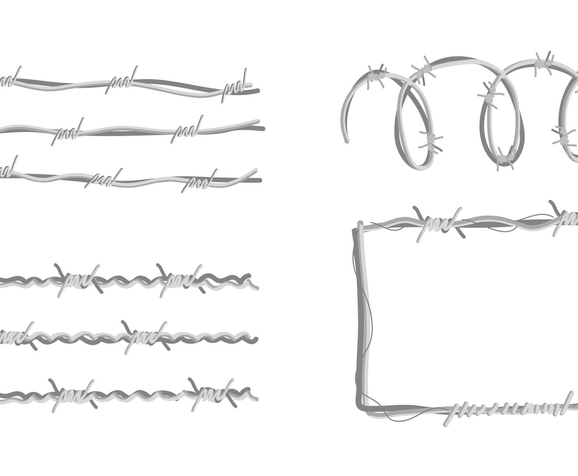 Razor Wire Collection Vector Flat