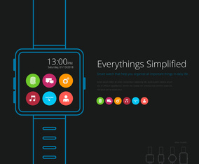 Smart Watch Application Parts Advertising Template