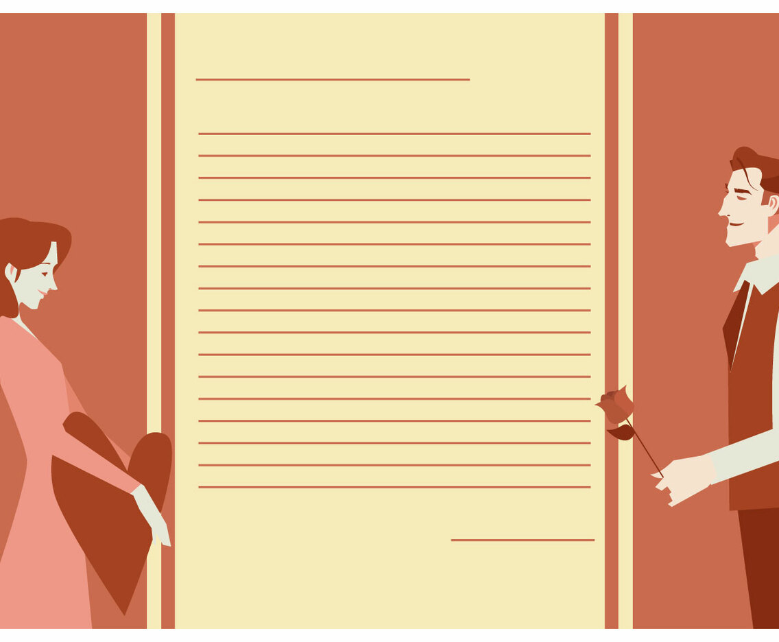 Red Valentine Card Vector