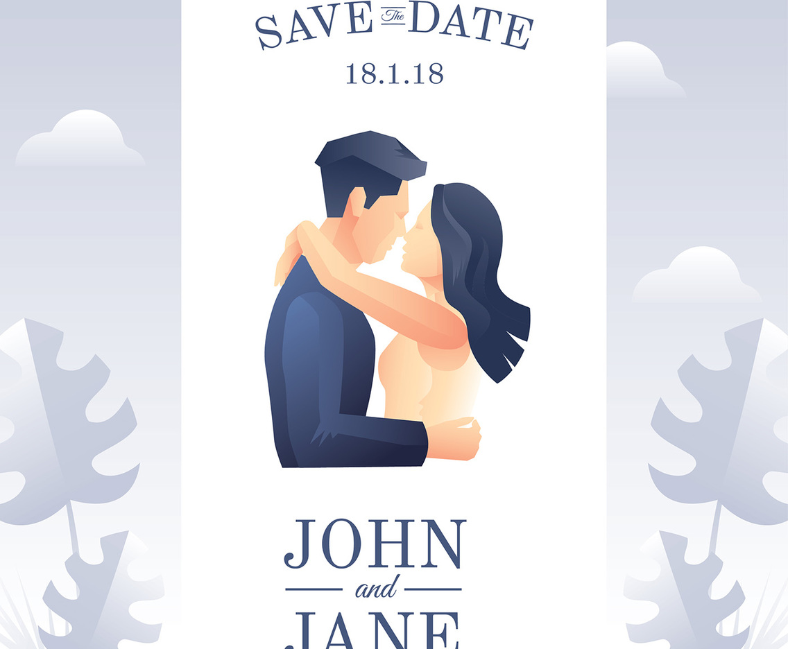 Wedding Save The Date Free Vector