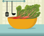 Fresh Rhubarb Vector Illustration