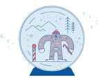 Snow Globe Yeti Vector
