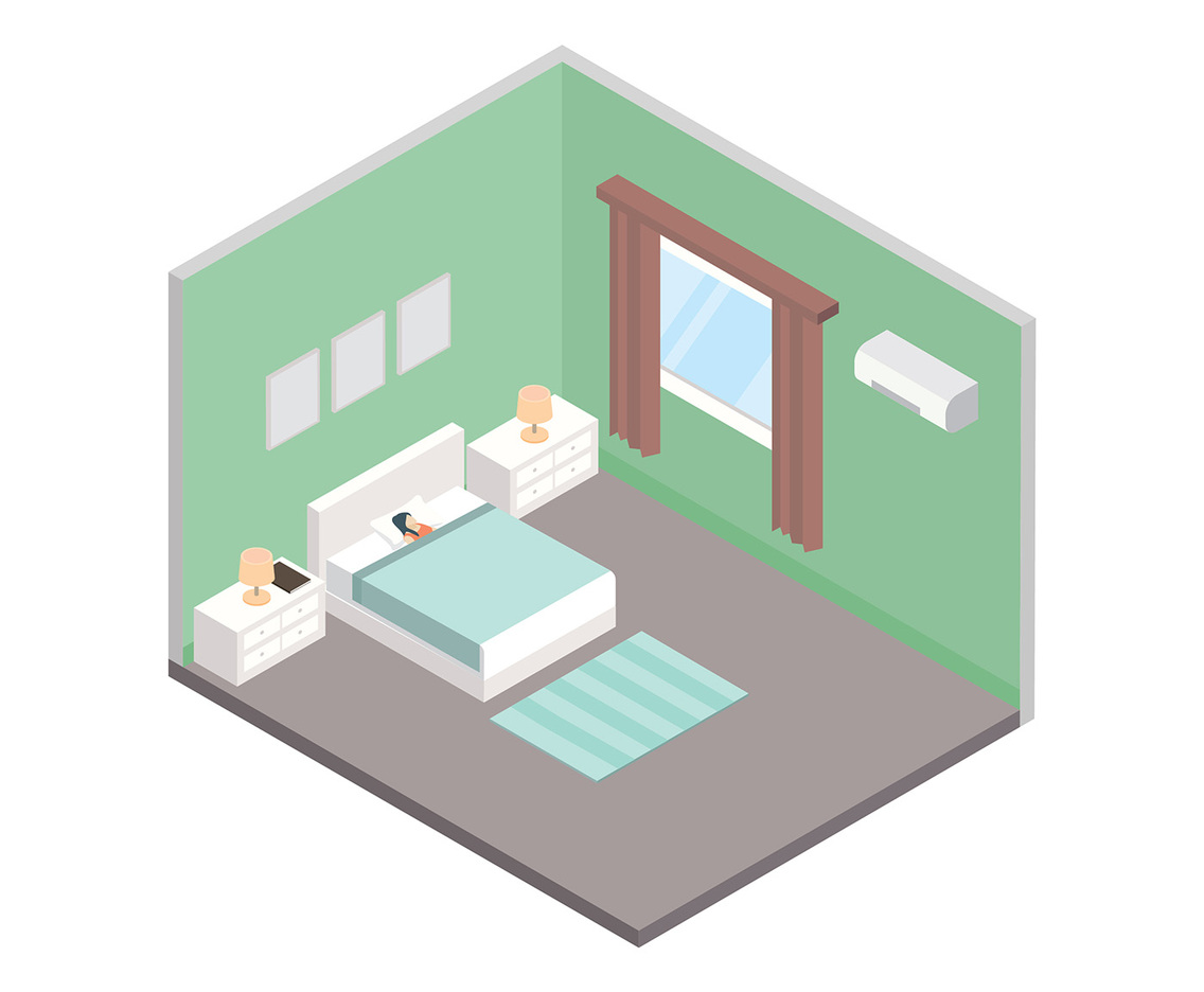 Bedtime Isometric Free Vector