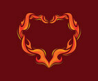 Flaming Outline Heart Illustration