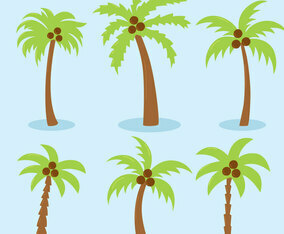 Palm Tree On Blue Vector