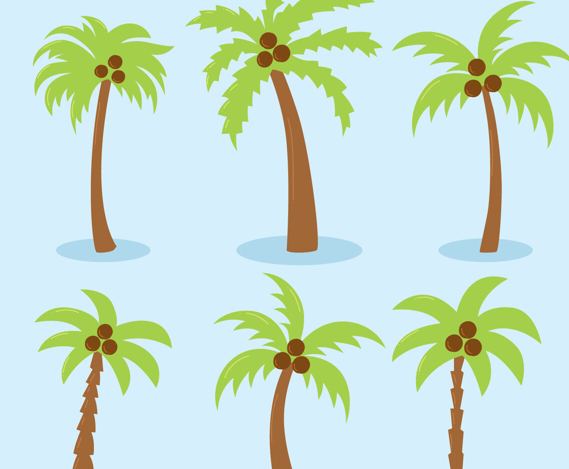 Palm Tree On Blue Vector