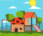Playhouse In The Middle Of Playground Illustrator