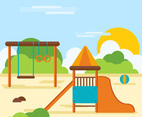 Playhouse In The Middle Of Playground Illustrator