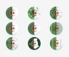 Button Pin Algeria Flag Vector