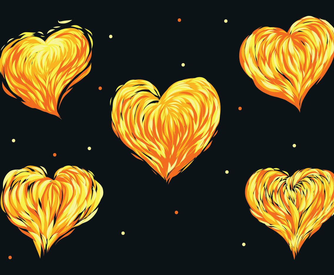 Flaming Heart Vector Pack