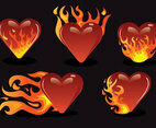 Flaming Heart Vector Pack