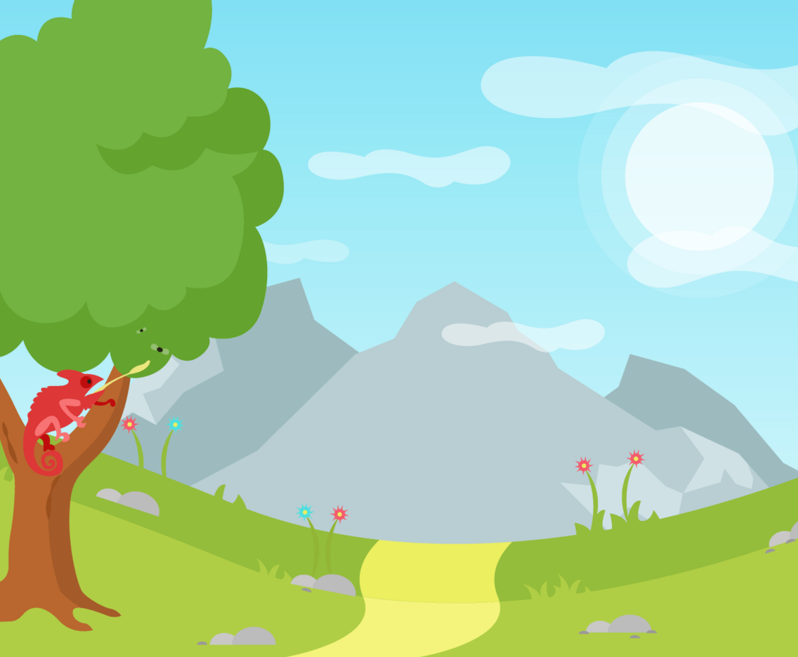Chameleon on a Tree Vector Background