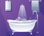 Water Heater Bath Tub Free Vector