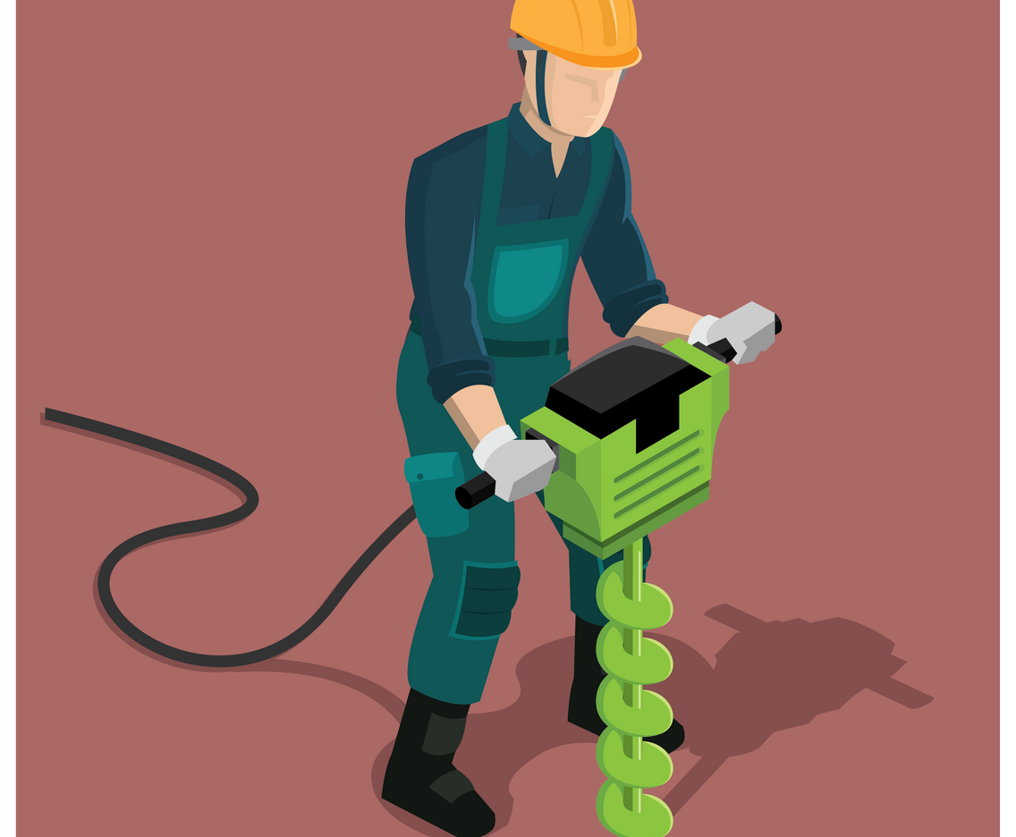 Free Drill Construction Man Vector