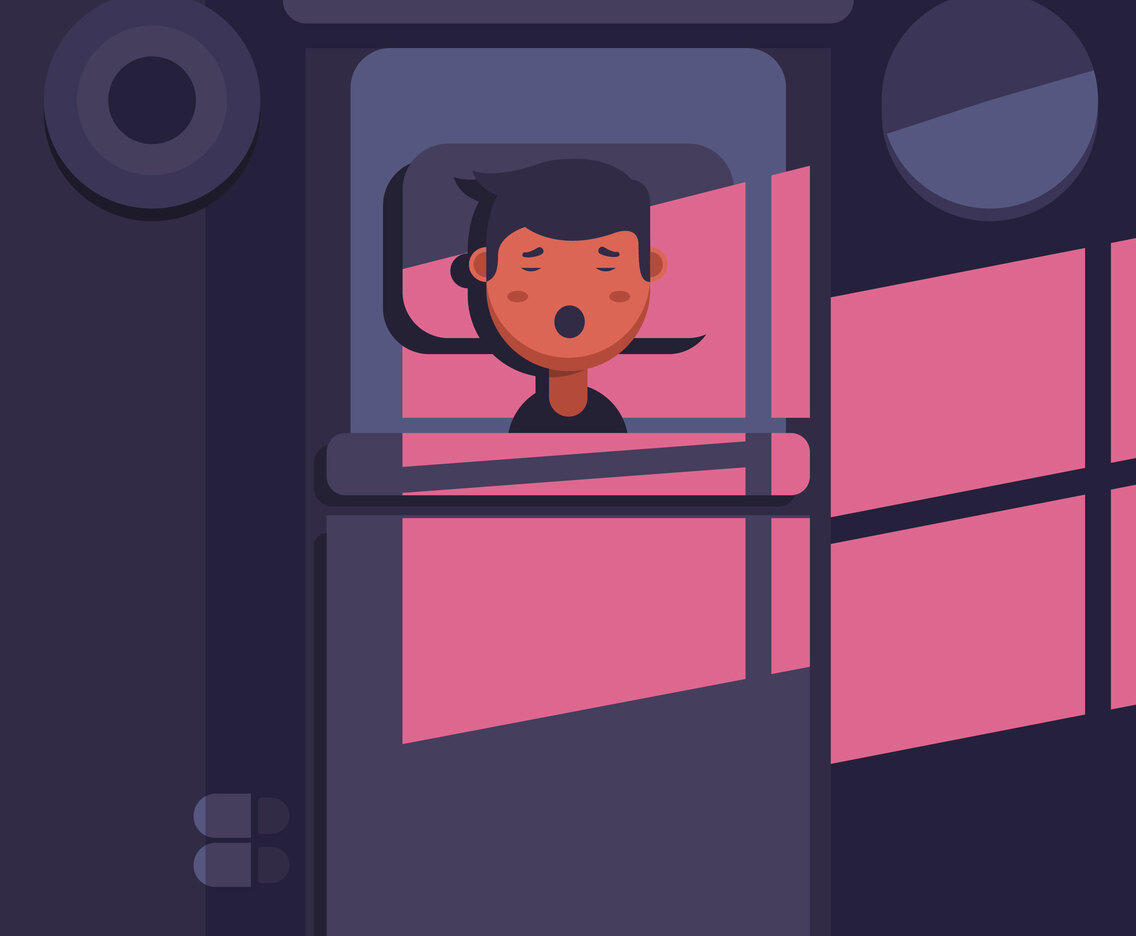 Snoozing Bedtime Vector Illustration